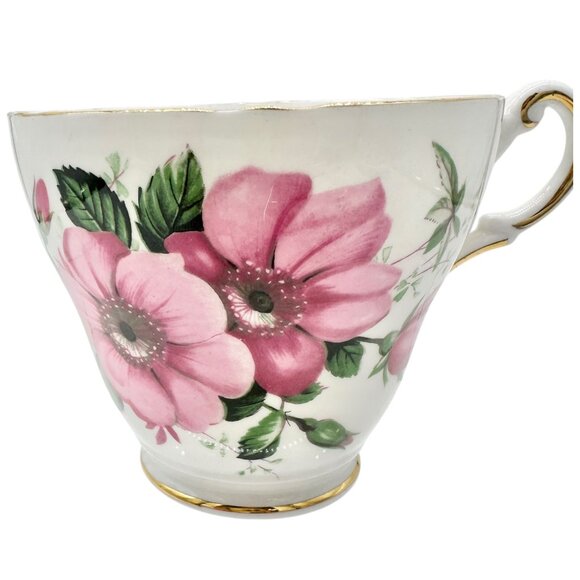 Regency English Bone China Pink Floral Teacup Saucer England Fine Porcelain - Picture 2 of 10